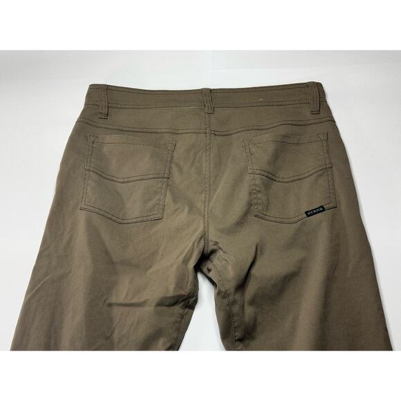PrAna Men's Brown Straight Leg Slim Fit Stretch Outdoor Pants - Size 32X31 - Picture 4 of 8